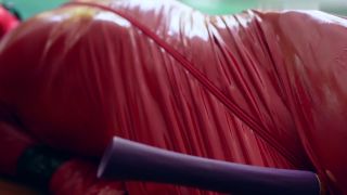 Sangini - Red Latex Doll Tape Bondage With Vibrator - BDSM-0