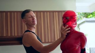 Sangini - Red Latex Doll Tape Bondage With Vibrator - BDSM-1