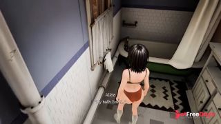 shy girl masturbates in the shower while no one sees. hentai game horror 3d-3