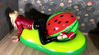 Alla Hotly Fucks Big Beach Ball Watermelon Riding And Blows It Off At The End.-0