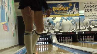 Shy Goth Exhibitionist - Bowling Upskirt,  on voyeur -3