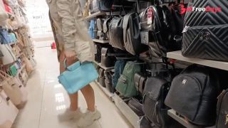 public flashing in store witn anal plug-5