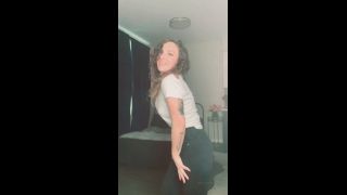 giaisabellaxx H265 2020-01-30 rand new black jeans, white shirt, house music &amp; braless dancing-5