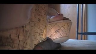 porn clip 16 MS. FOXXY – COCK CRUSH IN NUDE WEDGES WITH A GOLD TIP PART 2 – EBONY COCK CRUSHING UNDER HEELS - femdom - fetish porn sadistic femdom-2