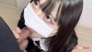 A girl who doesnt let go of his dick while getting teary-eyed after being deep throated.-0