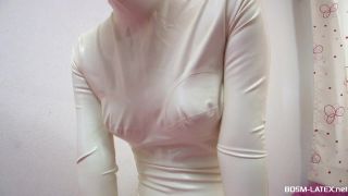 Rubber Catsuit And Locked Mask-9