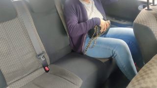 Miss Squirting Busy worker in red heels masturbates her pussy and ass in a car taxi⧸uber-9