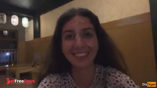 [GetFreeDays.com] I cum on a girls face in Public Sushi Bar and she eats rolls with Cum on her face - Cumwalk Sex Film March 2023-4