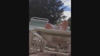 Sexy toes of a girl by the pool Foot!-9