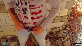 Amateur Outdoor Cumshot In Pantiess - Public-9