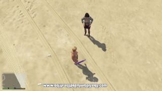 GTAHub - GTA 5: Tracey De Santa Strips for Hooker on Beach Erotic Seductive Striptease Show-1