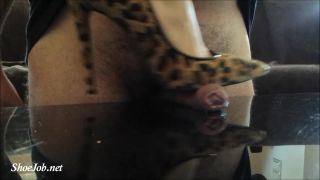 Teasing Cock With Leopard Heels – Shoejob Desires - (Feet porn)-0