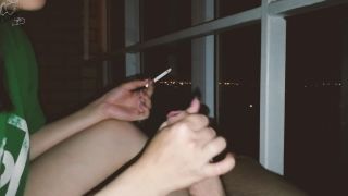 She really likes to smoke and play with my dick - Smoking-0