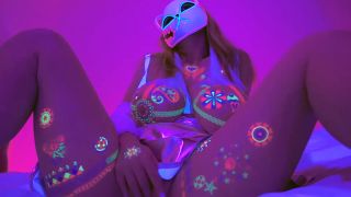 Lily Koti Neon Glow Massive Tits Masked Masturbation-2