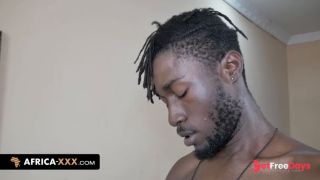 African beauty first time with two-5