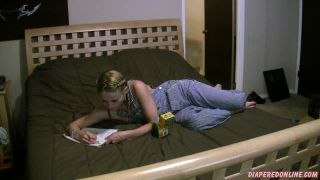 DiaperedonlineDolly Dolly Overalls Coloring on Bed-8