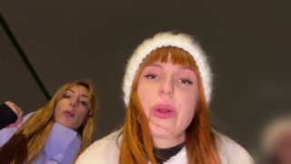 Petite Princess Femdom: Amateur Public Pov Foursome Spitting Humiliation In Winter 1080P - Group femdom-0