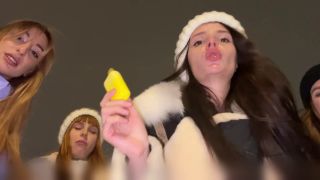 Petite Princess Femdom: Amateur Public Pov Foursome Spitting Humiliation In Winter 1080P - Group femdom-2