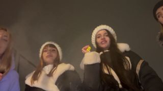 Petite Princess Femdom: Amateur Public Pov Foursome Spitting Humiliation In Winter 1080P - Group femdom-6