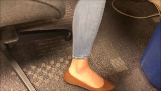 Candid brown flats shoeplay!?-2