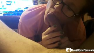 Girlfriend Gives Me A Nice Slow And Sloppy Blowjob With Glasses - Homemade-7