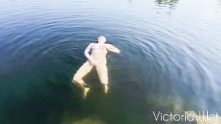 Victoria Wet - masturbation in the lake - fingering out - Outdoors-7