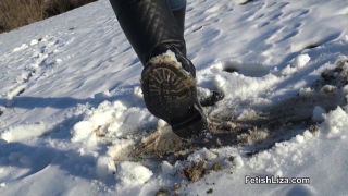 video 16 Fetish Liza – Snow and muddy boot licker | masturbation instruction | masturbation porn femdom family-9