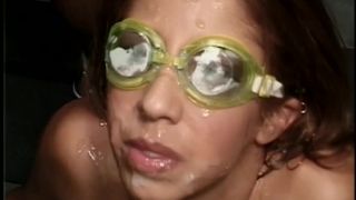 Goggle Wearing Bukkake Whore GroupSex!-0