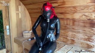 FetiliciousFans SiteRipPt 1Horny Gas Mask Girl in the Sauna-0