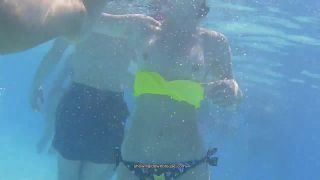 Beautiful girl loses her yellow top underwater  1 280-2