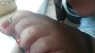 Shoe fetish – Rina Foxxy – black nylon, feet flats tease - shoe fetish - feet porn fetish xxx-2