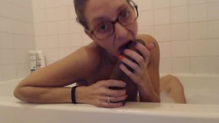 113158 Fucking Herself In Bathtub With Big Black Dildo.-5