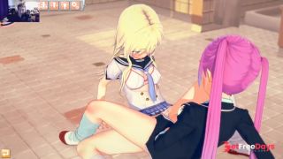 [GetFreeDays.com] Lesbian Scissoring in a Public Bathroom Slow Strip Tease - Koikatsu Party Gameplay Sex Clip October 2022-0