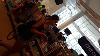  Candid vor tall long legs shorts hottie shopping, legs on voyeur-9