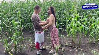 Fucked Slutty Step Sister In Dress On Cornfield And Cummed On Her Ass-3