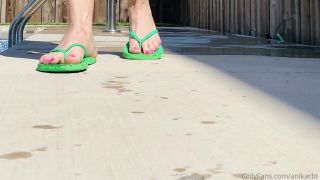 Goddess Anika - anikacbt () Anikacbt - pool side in my green flip flops some video and stills i wan 27-09-2020-7