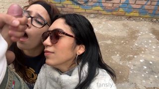 SexnFreak – Double Blowjob and Cumwalk From out of an Abandoned Building.-5