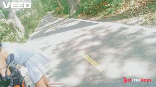 KOREAN SOLO FEMALE DOES PUBLIC COSPLAY SKIRT WALKING NUDE-5