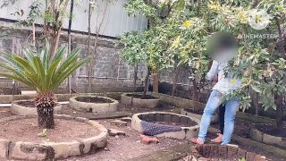 Boyfriend Public garden Sex Girlfriend with boyfriend blowjob and fucking without condom-6