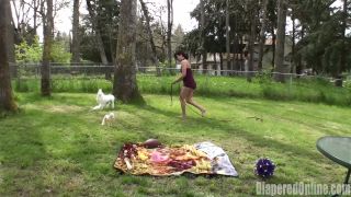 DiaperedonlineCici Cici Playing in Yard-0