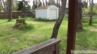 DiaperedonlineCici Cici Playing in Yard-7
