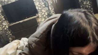 Amateur I received a jacket from my impotent husband and decided to try it on with his friend-5