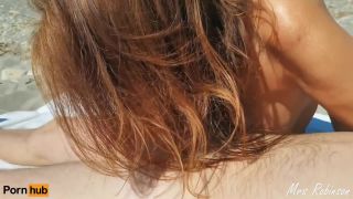 Mrs RobinsonSexy and Skilled Stepmom got a Mouth full of Cum at the Beach-8