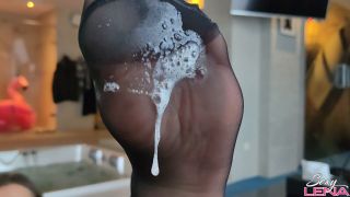 free porn video 24 Sexy Lena - POV Nylon Footjob and Blowjob, black lesbian foot fetish on feet porn -9