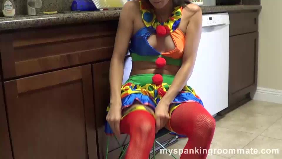 [hotspanker.com] Spanking girl Celeste to help convince her to go work as a clown – My Spanking Roommate – Episode 227: Clown Spanking