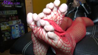 free adult video 2 Arena Rome - No Peeking at Mommys Red Fishnets, Wrinkled Soles and Long Toes - foot fetish - pov femdom chastity torture-7
