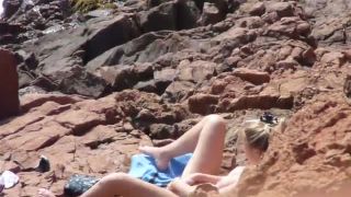 voyeur blonde girl fingering pussy on the beach voyeur -0