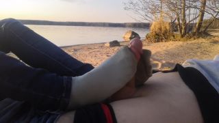 Public Footjob And Socksjob On The Beach 1080p – Oksifootjob | download film now | feet porn -3