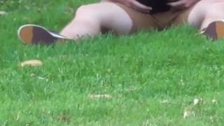 Teen couple spied in public park-9