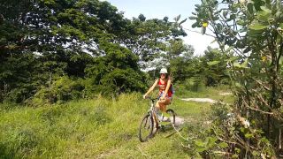 My Wife SexyDreamsWide OPEN PIUSSY by Huge Cucumber # Outdoor masturbation on Bike Trail-0